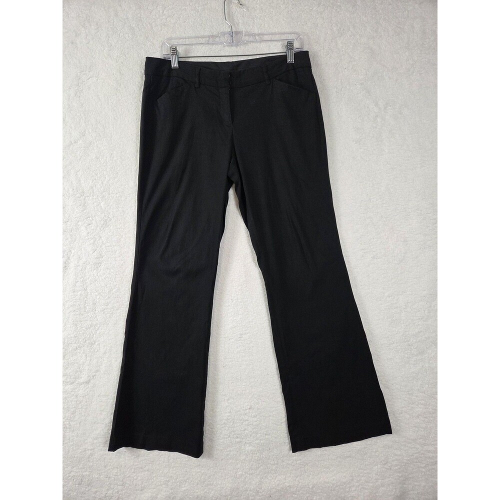 Vtg Y2k Express Editor Dress Pants 8R Black Bootcut Stretch Work Office Academia